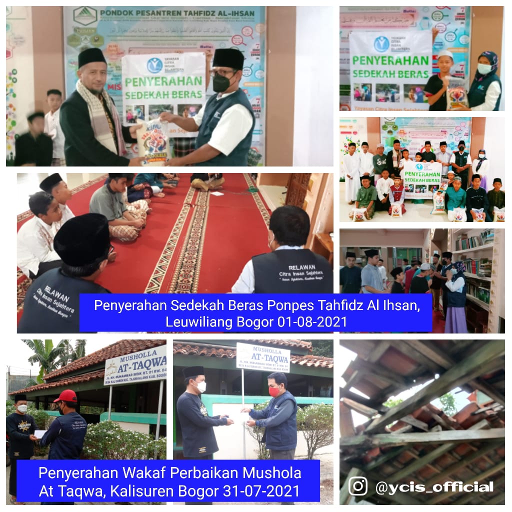 You are currently viewing Laporan Kegiatan Sedekah beras untuk santri yatim penghafal Al quran dan Wakaf Perbaikan mushola 31 juli 2021 Yayasan Citra Insan Sejahtera