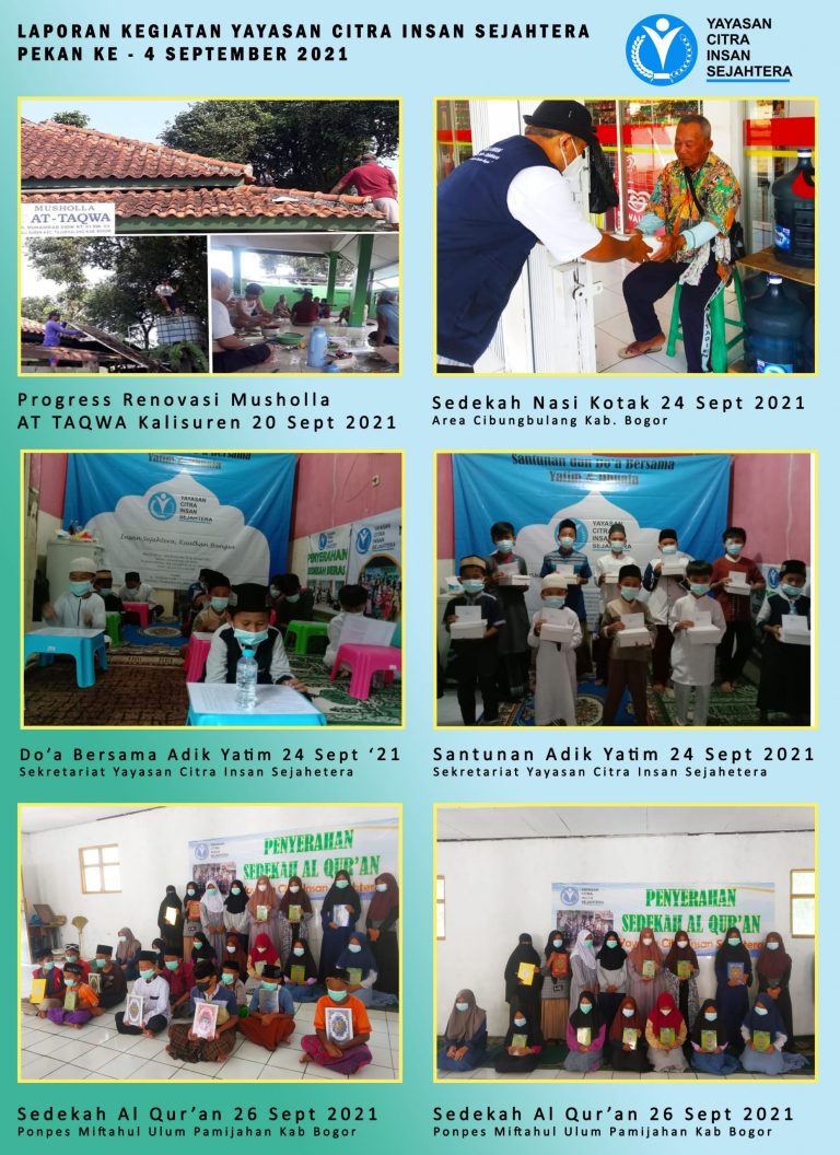 Read more about the article Laporan Kegiatan Sedekah Al Qur’an untuk santri yatim penuntut Ilmu Ponpes Miftahul Ulum 26 September 2021 Yayasan Citra Insan Sejahtera