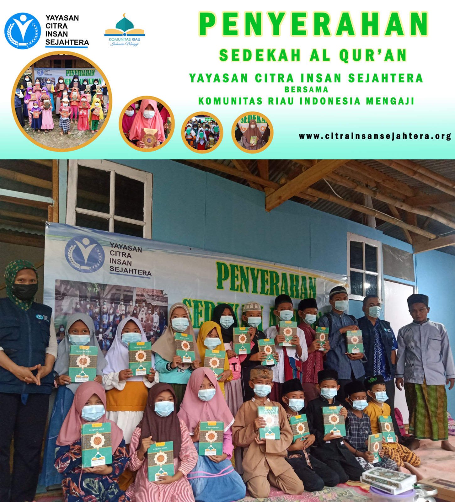 Kegiatan Sedekah Al-Qur'an Yayasan Citra Insan Sejahtera Bersama Komunitas Riau Indonesia Mengaji