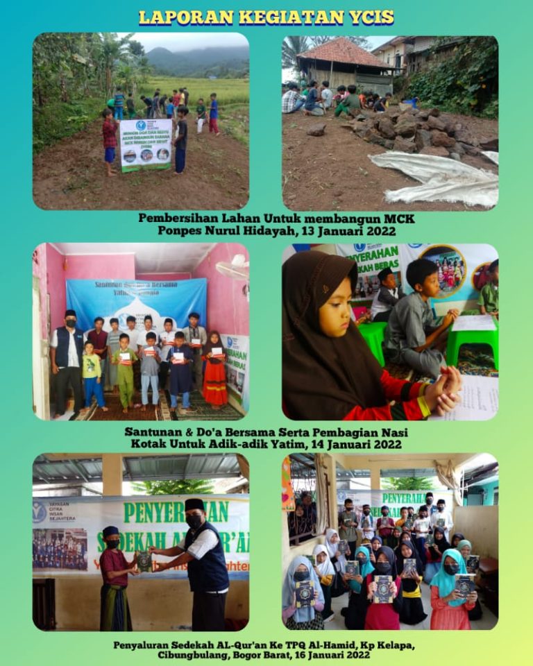 Read more about the article Laporan Kegiatan Wakaf Al Qur’an dan Santunan Yatim 13 Januari 2022 Citra Insan Sejahtera
