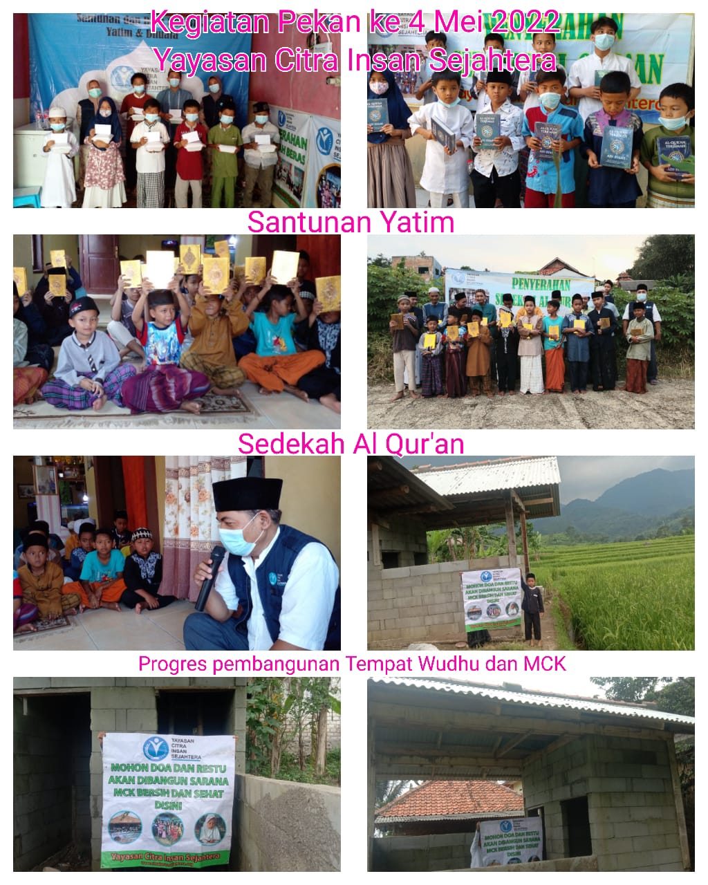 Read more about the article Kegiatan Pekan ke 4 Mei 2022 Yayasasan Citra Insan Sejahtera